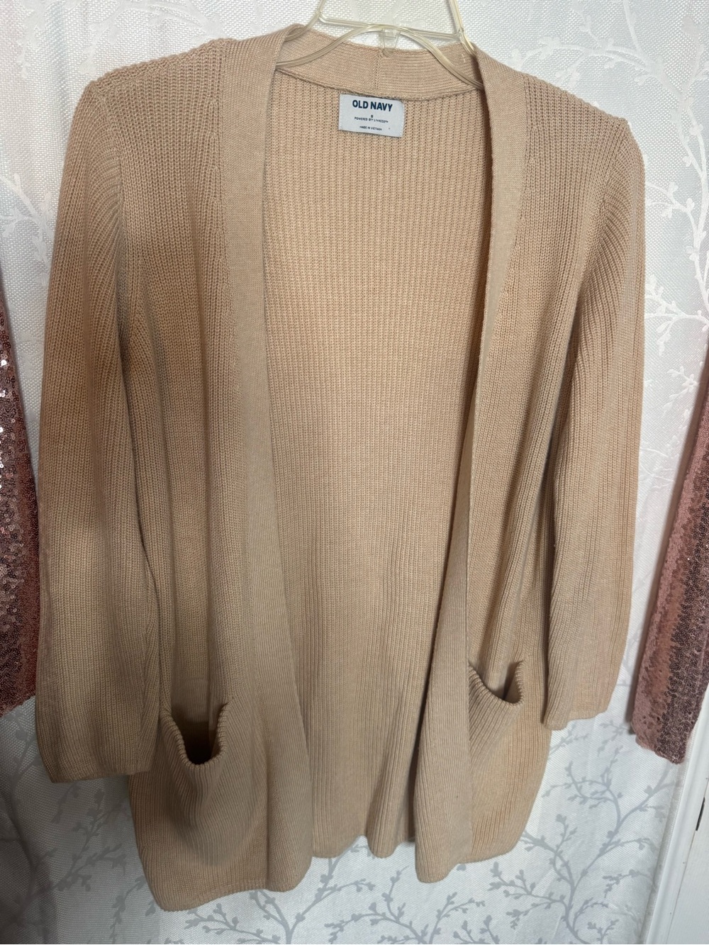 Old Navy Tan Open-Front Knit Cardigan